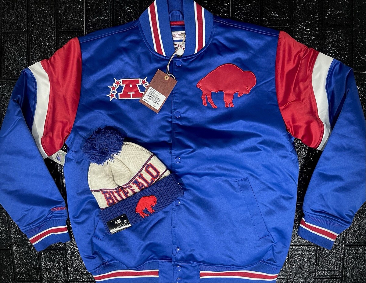 Buffalo Bills Mitchell & Ness Satin Varsity Jacket Sz M/L, w/ New 