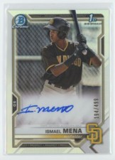 2021 Bowman Chrome Prospect Refractor Autographs Ismael Mena Auto 194/499 San