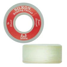 Silkon Bead Stringing Cord Size #6 White 20 yd spool. Made in Switzerland