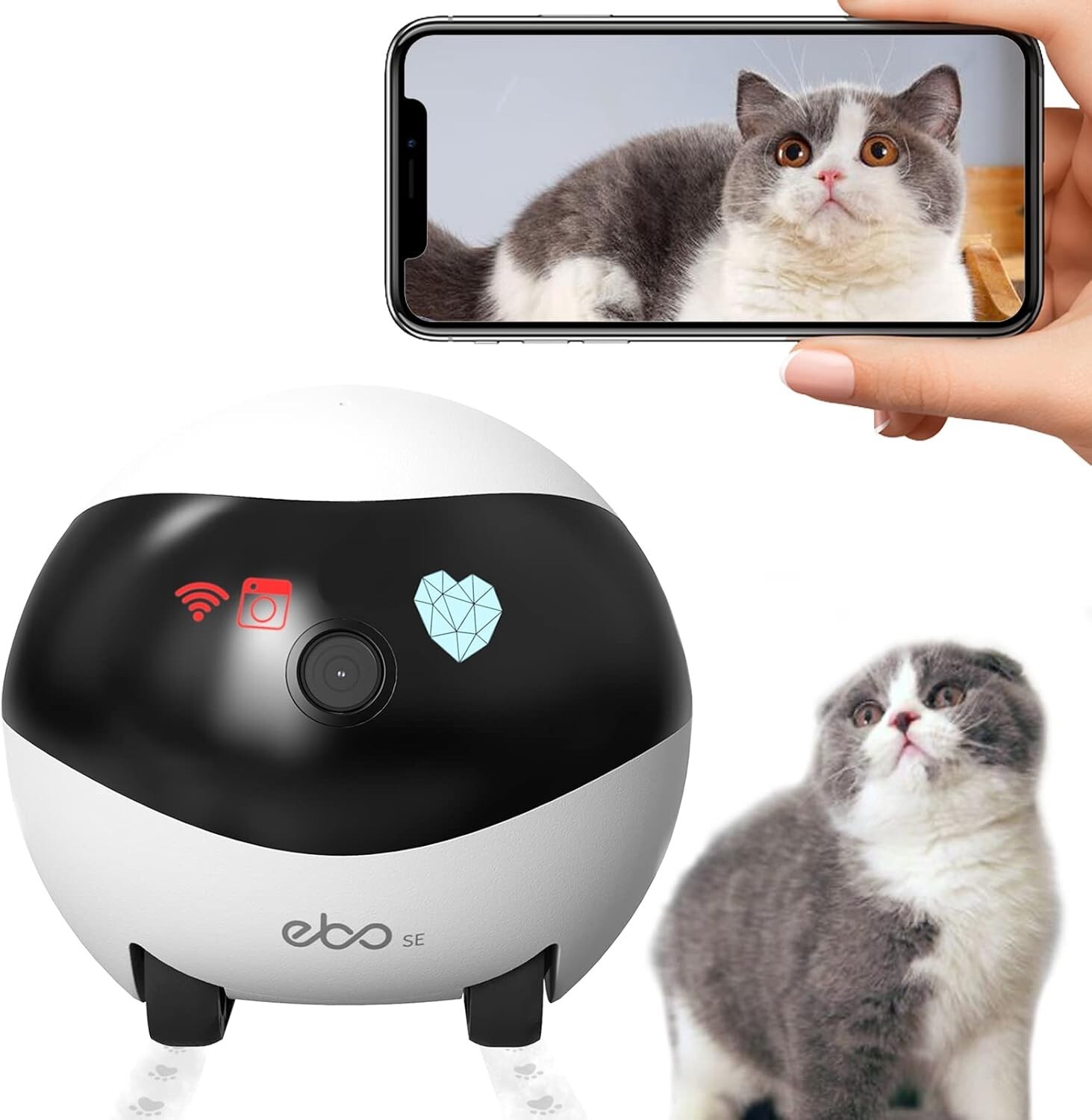 Enabot Ebo SE Moving Security Camera: Pet Robot 1080P with Night Vision & Audio-image