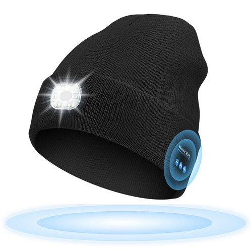 Bluetooth 5.0 Music Beanie Hat Handsfree Speaker LED Head Light Lamp Unisex Hat - Zdjęcie 11 z 21