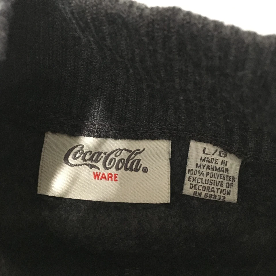 Suéter polar vintage años 80 90 Coca Cola Cola 1/4 cremallera cuello artículos grandes Foto 3 de 4