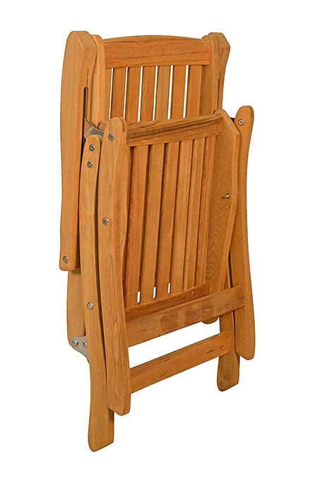 Teak Hochlehner Pisa Klappbar Verstellbar Balkonmöbel Terrassenstuhl Sessel Holz - Bild 4 von 4