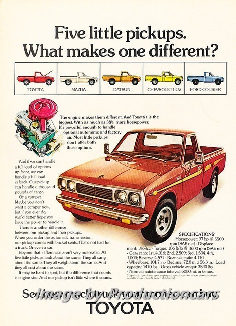 1973 Toyota Pickup Truck  Original Advertisement Print Art Car Ad J766