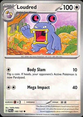 loudred pokemon card value LOUDRED 2020 STAGE 1 POKEMON CARD - VIVID VOLTAGE - #136/185 - FREE SHIPPING WOW