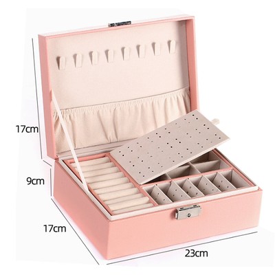 Multi-Functional  Box PU Leather Casket Double Layer Large Capacity U1O4