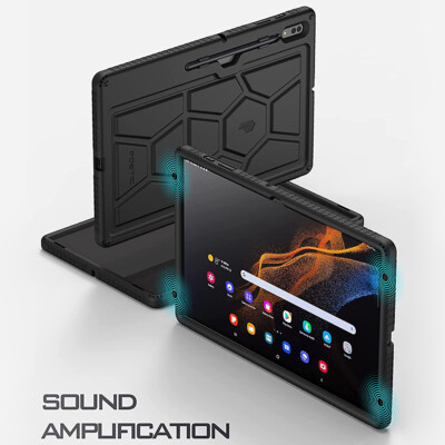 For Galaxy Tab S8 Ultra 2022 Tablet Case Heavy Duty Shockproof Cover Black 