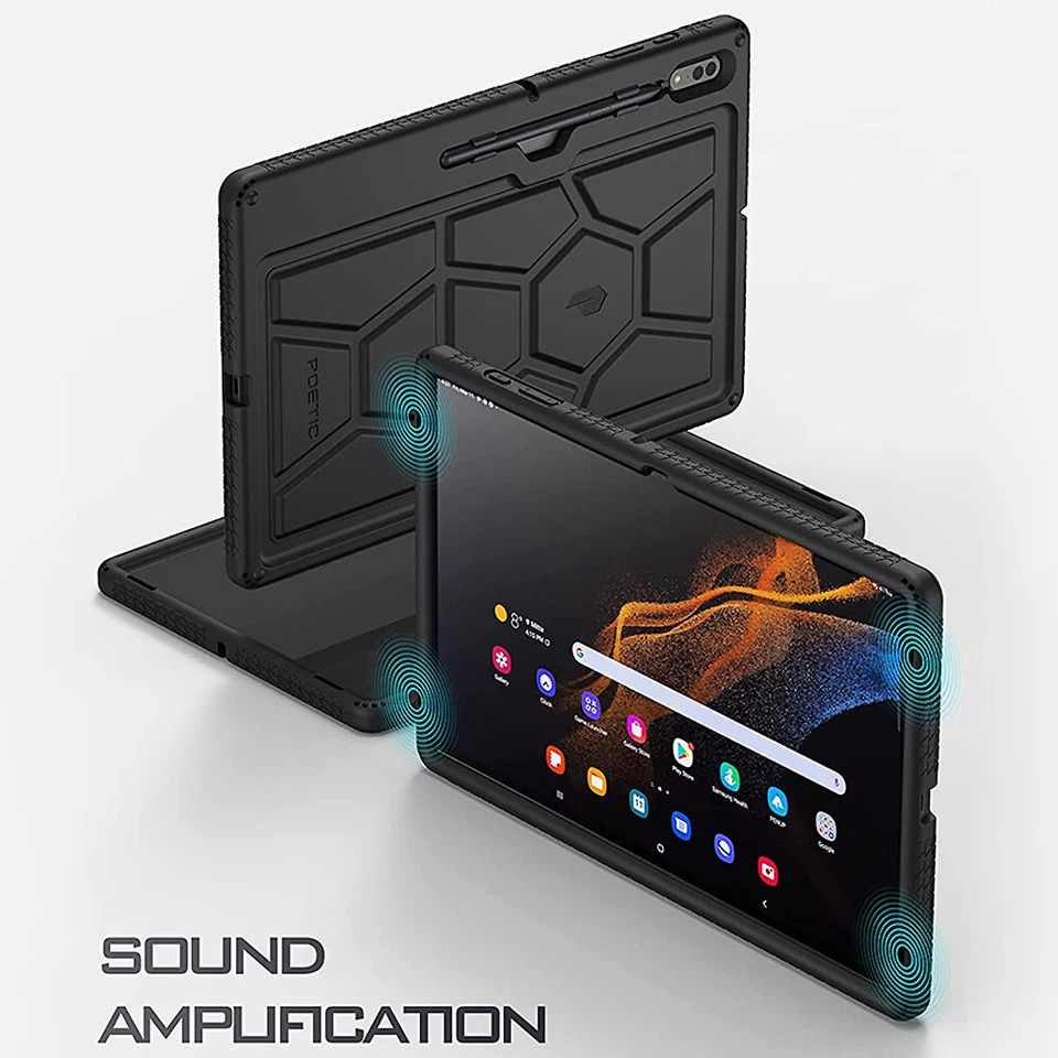 For Galaxy Tab S8 Ultra 14.6 Case 2022 | Poetic Silicone Tablet Cover Black - Image 4 of 4