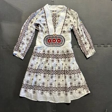 Odd Molly CrossStitch Embroidered Finnish Scandinavian Tunic Dress Top Boho Sz 0