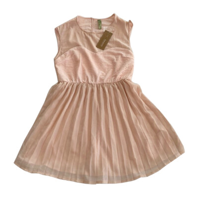 Womens Francescas Whisper Medium Blush Pink Dress Keyhole Pleated Skirt M |  eBay