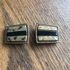 Vintage Czech Art Deco Enamel Ladies Dress Belt Buckle Retro MCM