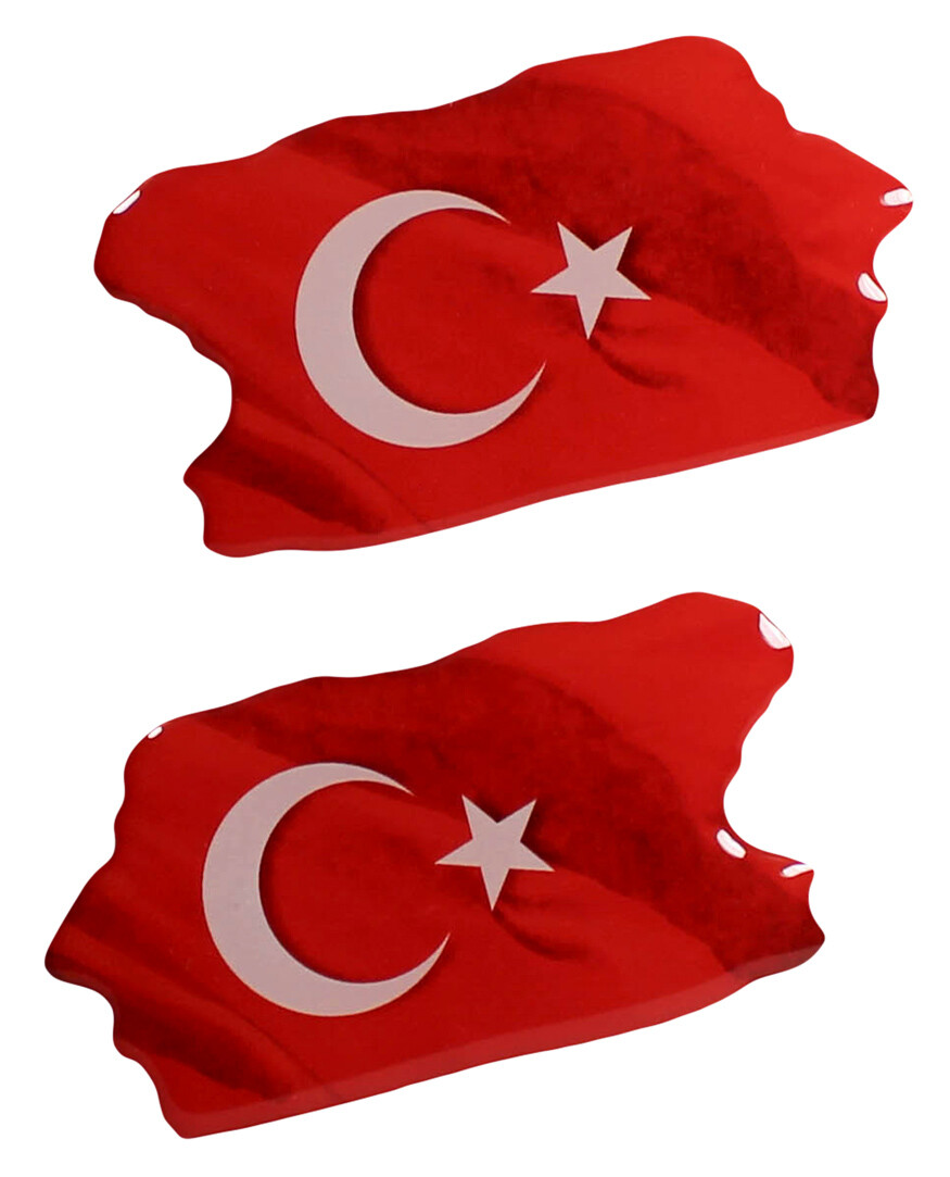 Turkey flags sticker 3D decorative sticker set of 2 for car motor vehicle mot...