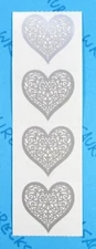 Gray Brocade Heart Stickers Vintage Mrs. Grossman's 