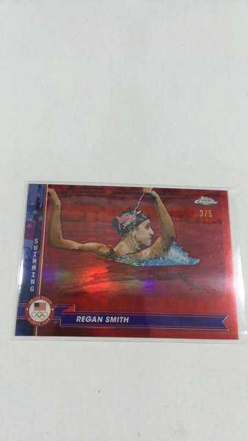 2024 Topps Chrome US Olympic Regan Smith 122 Swimming Red Refractor Parallel 3/5