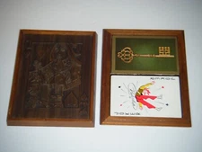 Vintage Redislip Poker Playing Cards 2 Decks & Wood Case