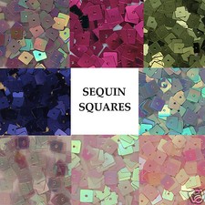 Sequins Squares Loose Various Colors Blue Pink Red Iris Crystal Pink, etc.
