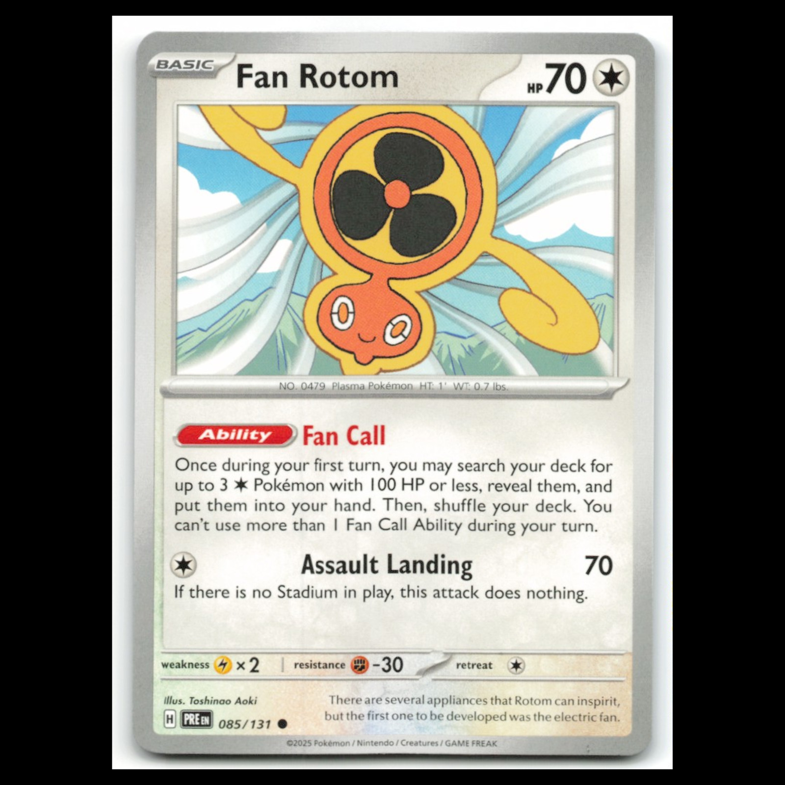 Fan Rotom #85 2025 Scarlet - Violet Series - Prismatic Evolutions Common Pokemon