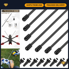 8pcs 160mm Black Plastic RC Antenna Tubes - Durable Protection for Drones & Cars