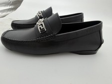 Versace Medusa Black Leather Driver Loafers Men’s Luxury Dress Shoes Size 8