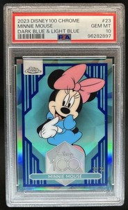 その他 topps chrome disney100 2023 sid 75 PSA9 2023 Topps Chrome Disney 100 Minnie Mouse Dark Light Blue