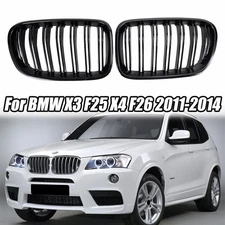 For BMW F25 X3 2011-2014 Pre-LCI Front Bumper Kidney Grille Grill Double Slats