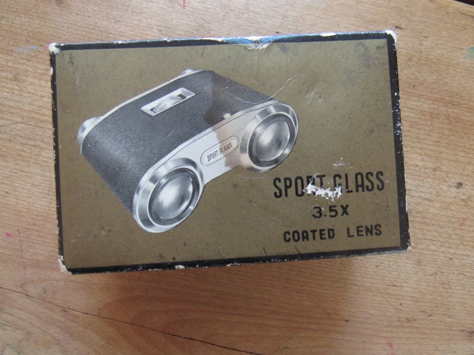 Retro Sport Glass Binoculars 3.5X Coated Lens 1960's Sports, Wildlife Box Japan - Image 2 of 4
