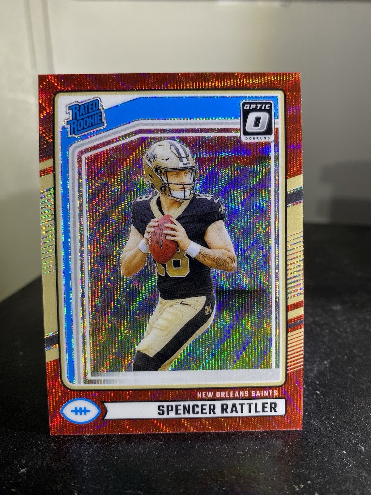 2024 Panini Donruss Rated Rookie Spencer Rattler Optic Preview Red Wave (RC)