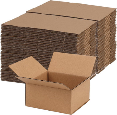 100 Pack 4X4X2 Shipping Boxes Brown, Small Corrugated Cardboard Box for Mailing,