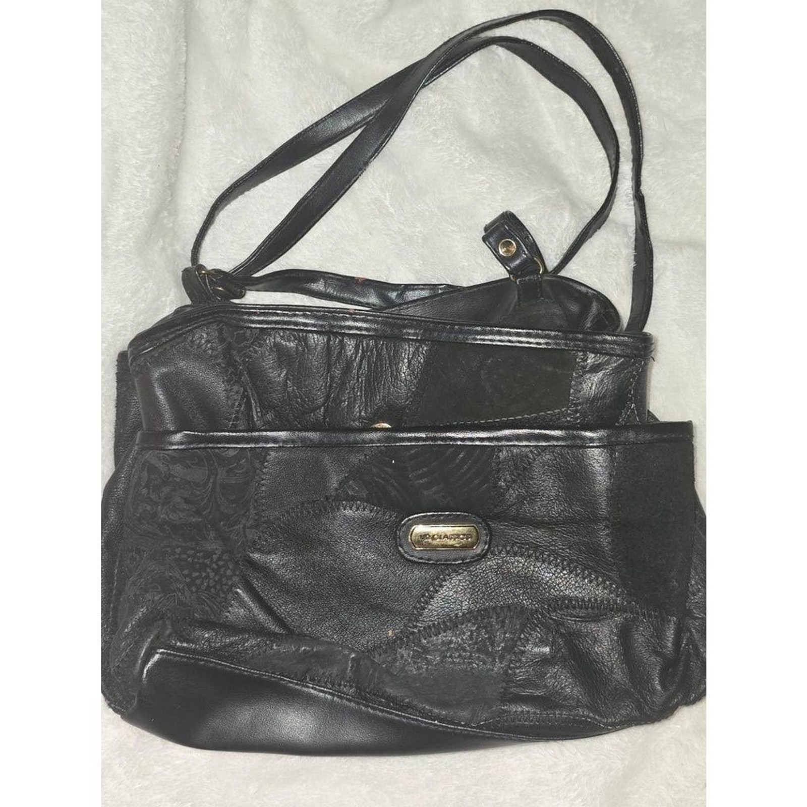 Vintage VR. CLASSICS Black Patchwork Shoulder Bag… - image 1