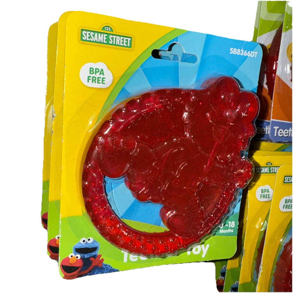 Lote de 4 nuevos juguetes mordedor monstruo galleta roja calle Sésamo nuevo en caja Foto 2 de 4