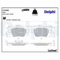 Bremsbelagsatz Scheibenbremse Delphi LP3688 FüR Opel Corsa P2JO Mokka