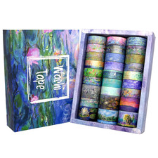 27 Rolls Washi Tape Set - Monet Gold Foil Vintage Decorative Masking Tape