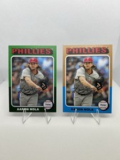 2024 Topps Heritage High Number Aaron Nola #596 Green Border + Base Phillies