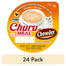 (24 pack) Churu Meal Chowder Adult Wet Cat Food, 2.29 oz cup, Chicken Recipe
