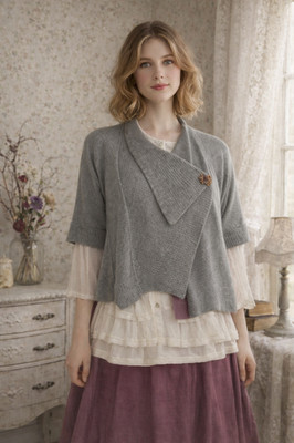 NOA NOA Rachel Knit Jersey Jacket Ice Grey New