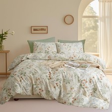 Floral Botanical Duvet Cover Queen 100 Cotton Flower Bedding Set
