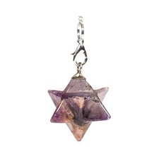 Amethyst Merkaba Rustic Style 8-Pointed Star Pendulum 3cm