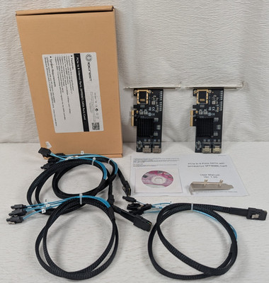 PCIe to Internal 8 Port SFF-8087 6Gb/s SAS/SATA Expansion Card - 2 Cards + Cable