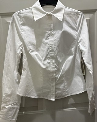 NEW!No Boundaries White Long Sleeve Button Front Top.Size XS(0-2).Great 4 Work!