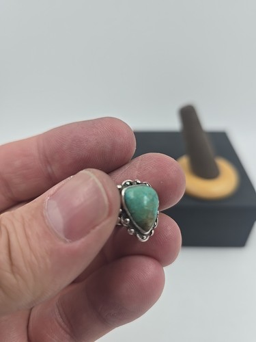 Native American Sterling Silver And Turquoise Ring Size 5 - Picture 5 of 6