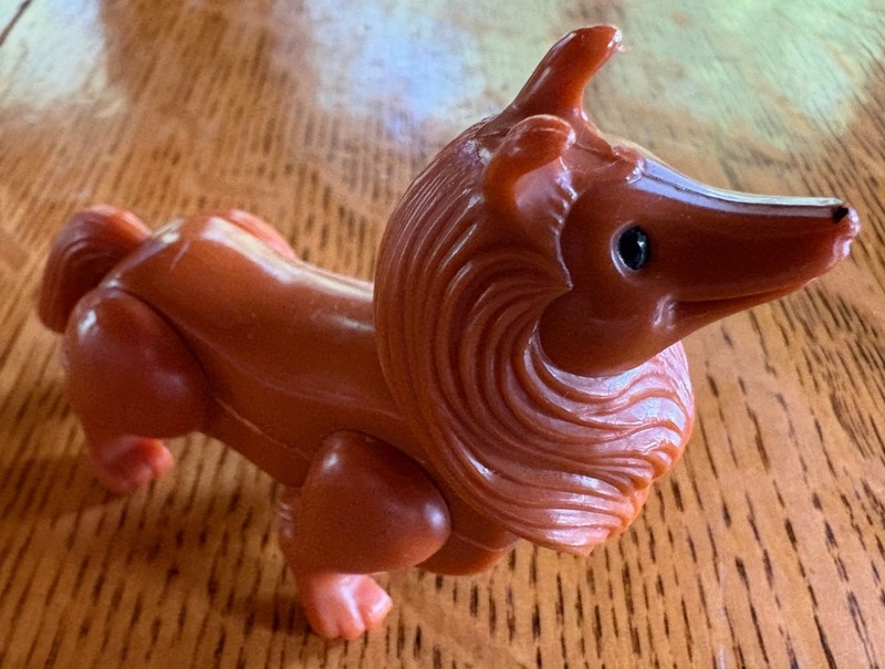 VINTAGE 1981 PLAYSKOOL LIL PLAYMATES FARM BROWN COLLIE DOG FIGURE-POSEABLE