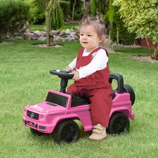 Compatible Baby Toddler Push Handle Sliding Car w/ Horn Under Seat Storage Pink