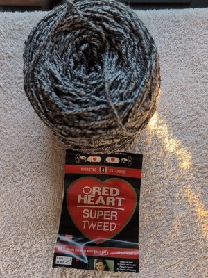 Red Heart Super Tweed Yarn.  Smokey. Wound. New
