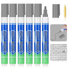 Flintronic Grout Pen - 6PCS Light Grey Tile Paint Marker, Wall Repair Pens, Grou
