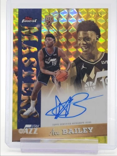 ACE BAILEY 2025-26 TOPPS FINEST MASTERS ROOKIE YELLOW GEO RC AUTO /35 Q2754