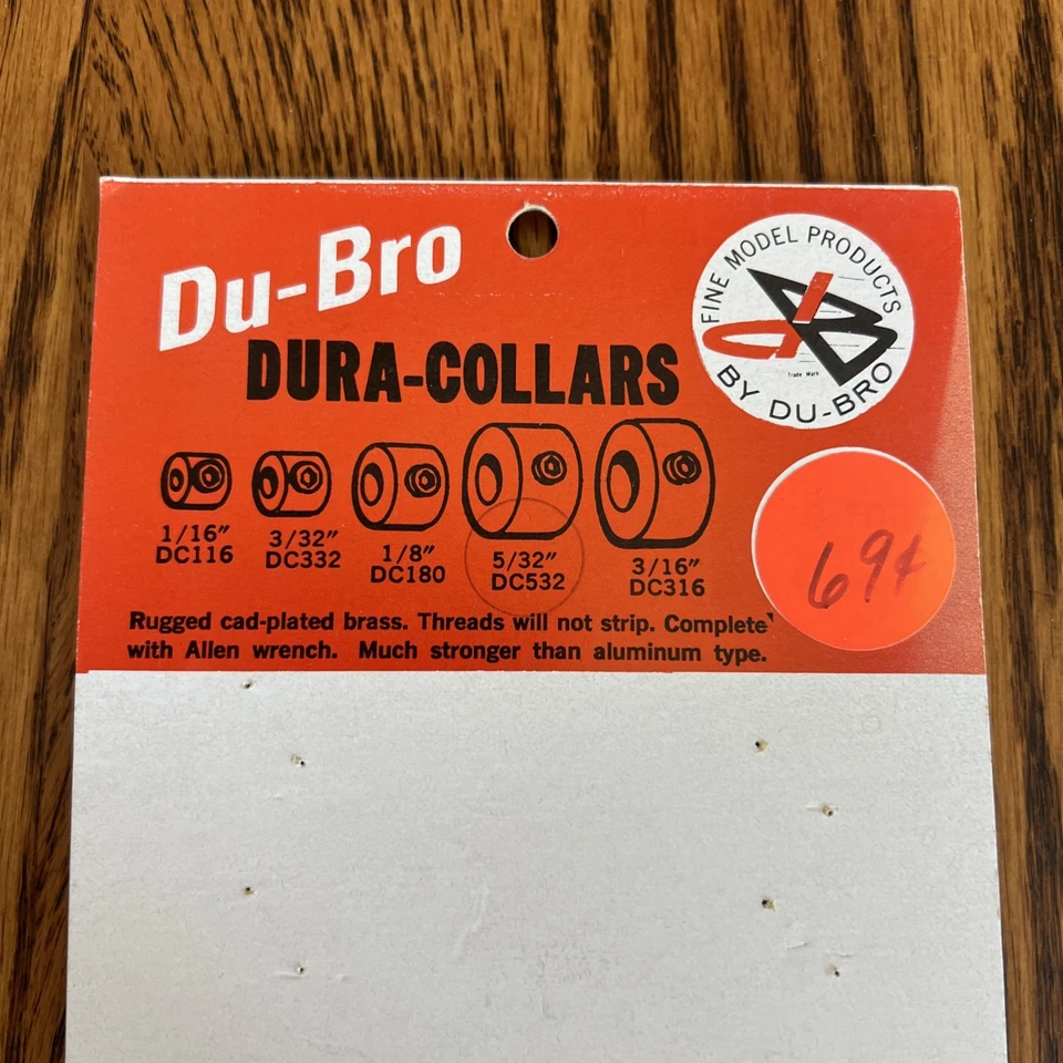 DU-BRO - NEW 5/32" Cad-Plated Brass DURA-COLLARS DC532 (16pcs) RC Planes NOS - Image 2 of 4