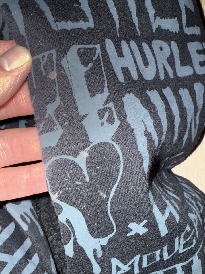 Vtg Y2K Hurley AOP Zip Up Sherpa Lined Skater Youth Hoodie - Image 3 of 4