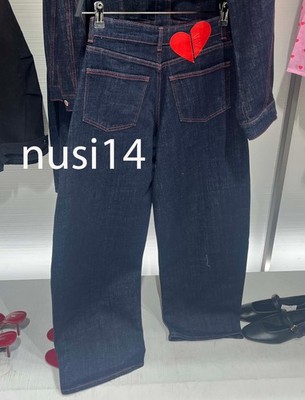 ZARA NEW WOMAN HEART Z1975 BARREL HIGH WAIST JEANS PANT BLUE 6147