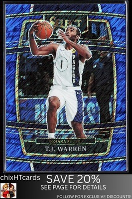 T.J. Warren 2021-22 Panini Select Blue Shimmer Prizms #6 Indiana Pacers