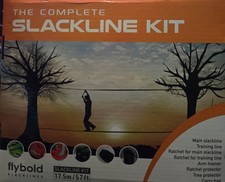 flybold Slackline Kit with Training Line Tree Protectors Ratchet Protectors A...
